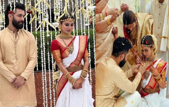 দক্ষিণী রীতিতে বিয়ে সারলেন মৌনি