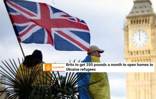 ইউক্রেনীয় শরণার্থীদের থাকার ব্যবস্থা করলেই মিলবে ৩৫০ পাউন্ড