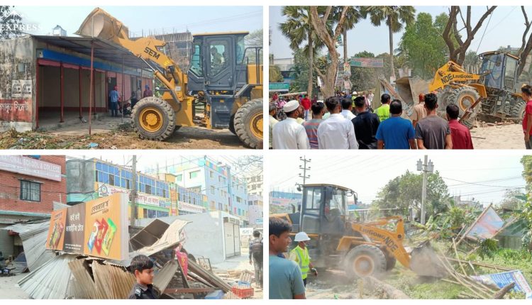 দাউদকান্দির গৌরীপুরে উচ্ছেদ অভিযান ৫ একর জায়গা উদ্ধার
