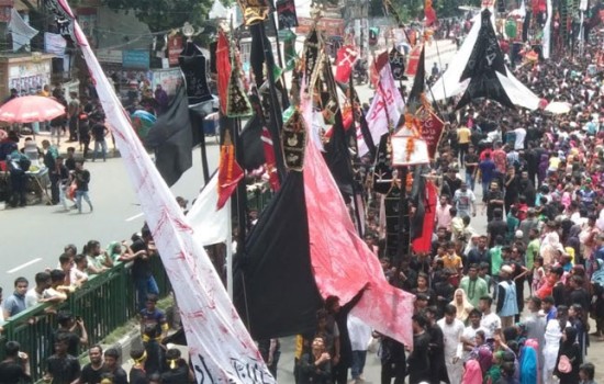 তাজিয়া মিছিলে কারাবালার মর্মান্তিক ঘটনার স্মরণ