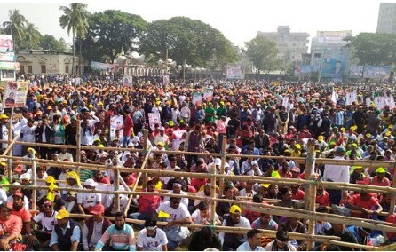 কানায় কানায় পূর্ণ রাজশাহীর সমাবেশস্থল, মুখরিত মিছিল-স্লোগানে