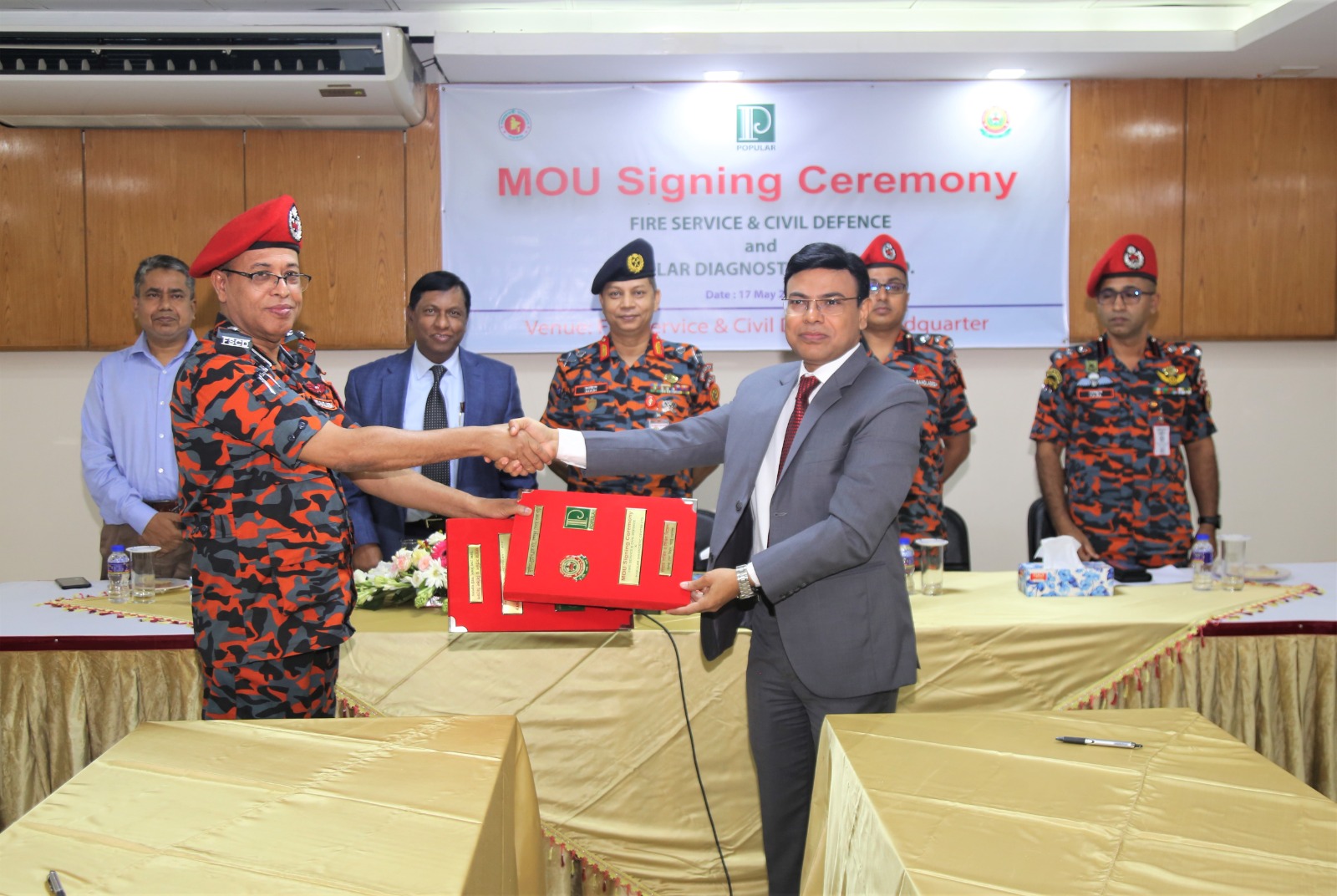 পপুলার ডায়াগনস্টিক লিমিটেডের সাথে ফায়ার সার্ভিসের সমঝোতা স্মারক স্বাক্ষর