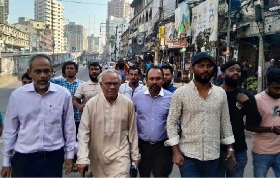 হরতালে শান্তিনগর বাজার এলাকায় রিজভীর পিকেটিং