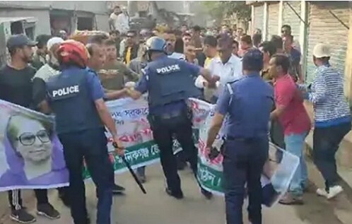 মানিকগঞ্জে বিএনপি ও পুলিশের ধাওয়া-পাল্টা ধাওয়া,গুলি, আটক ৫