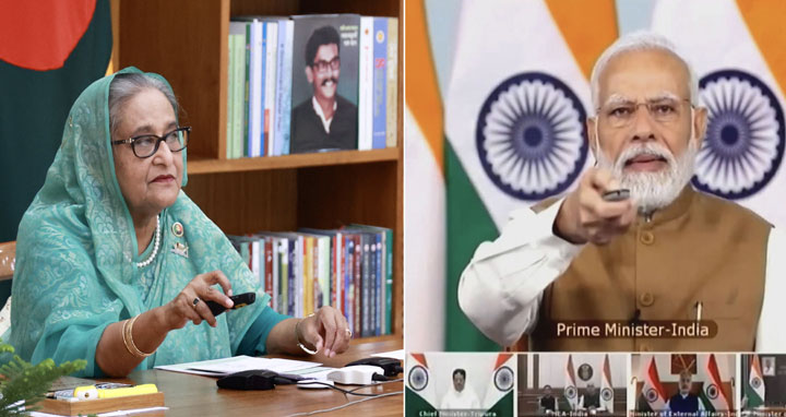 ৩ উন্নয়ন প্রকল্পের উদ্বোধন করলেন শেখ হাসিনা-মোদি