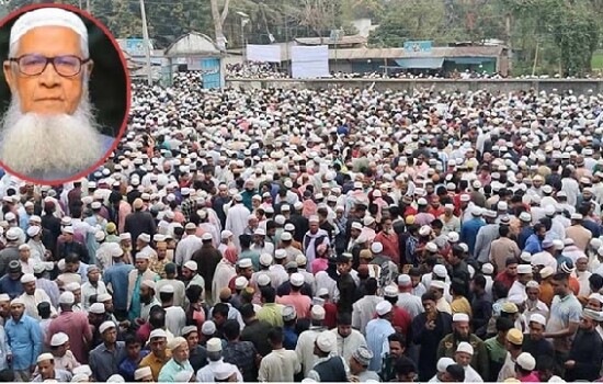 মাওলানা লুৎফর রহমানের জানাজায় মানুষের ঢল