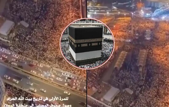 কাবায় নজিরবিহীন ভিড়, সাড়ে তিন কিলোমিটার জুড়ে মুসল্লিদের কাতার