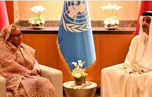 প্রধানমন্ত্রীর সঙ্গে কাতার আমিরের বৈঠক
