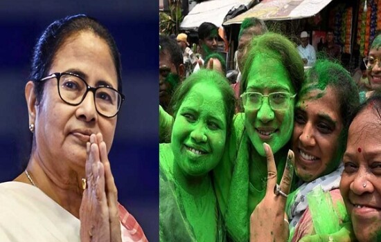 বিজয় উৎসব শুরু করেছে তৃণমূল কংগ্রেসের সমর্থকরা