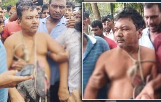 ইউপি চেয়ারম্যানকে জুতার মালা পরিয়ে ঘুরালো বিক্ষুদ্ধ জনতা