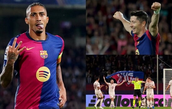 রাফিনিয়ার হ্যাটট্রিকে বায়ার্নকে উড়িয়ে দিল বার্সা