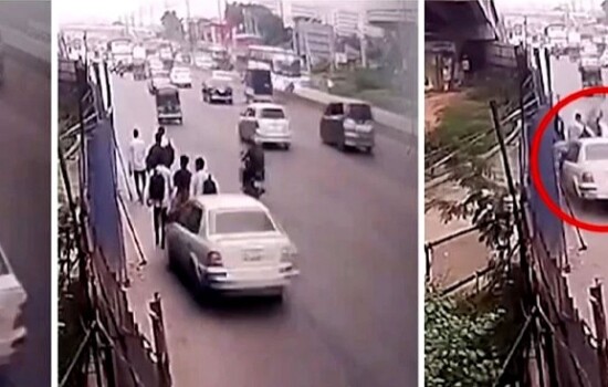 যেভাবে ৭ শিক্ষার্থীর ওপর উঠে গেল প্রাইভেটকার