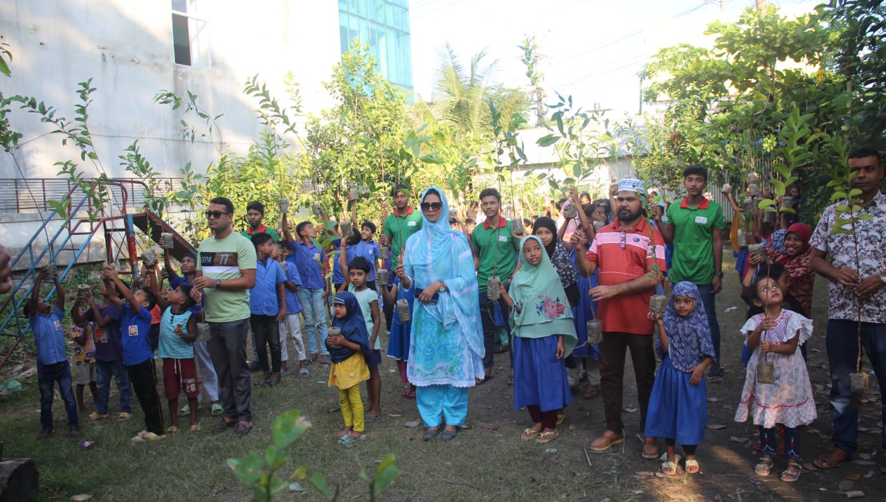 দাউদকান্দিতে গাছের চারা হাতে নিয়ে দেশপ্রেমের শপথ