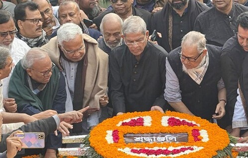 বুদ্ধিজীবী স্মৃতিসৌধে বিএনপির শ্রদ্ধা