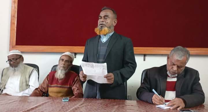 নেত্রকোনা পূর্বধলায় জমি উদ্ধারের সংবাদ সম্মেলন