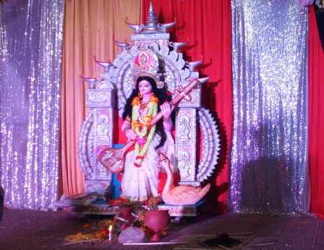 কালিহাতীতে বিদ্যার দেবী সরস্বতীর আরাধনায় ভক্তিময় উৎসব