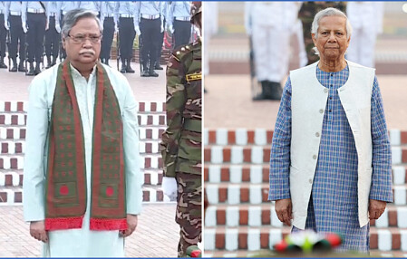 জাতীয় স্মৃতিসৌধে রাষ্ট্রপতি ও প্রধান উপদেষ্টার শ্রদ্ধা