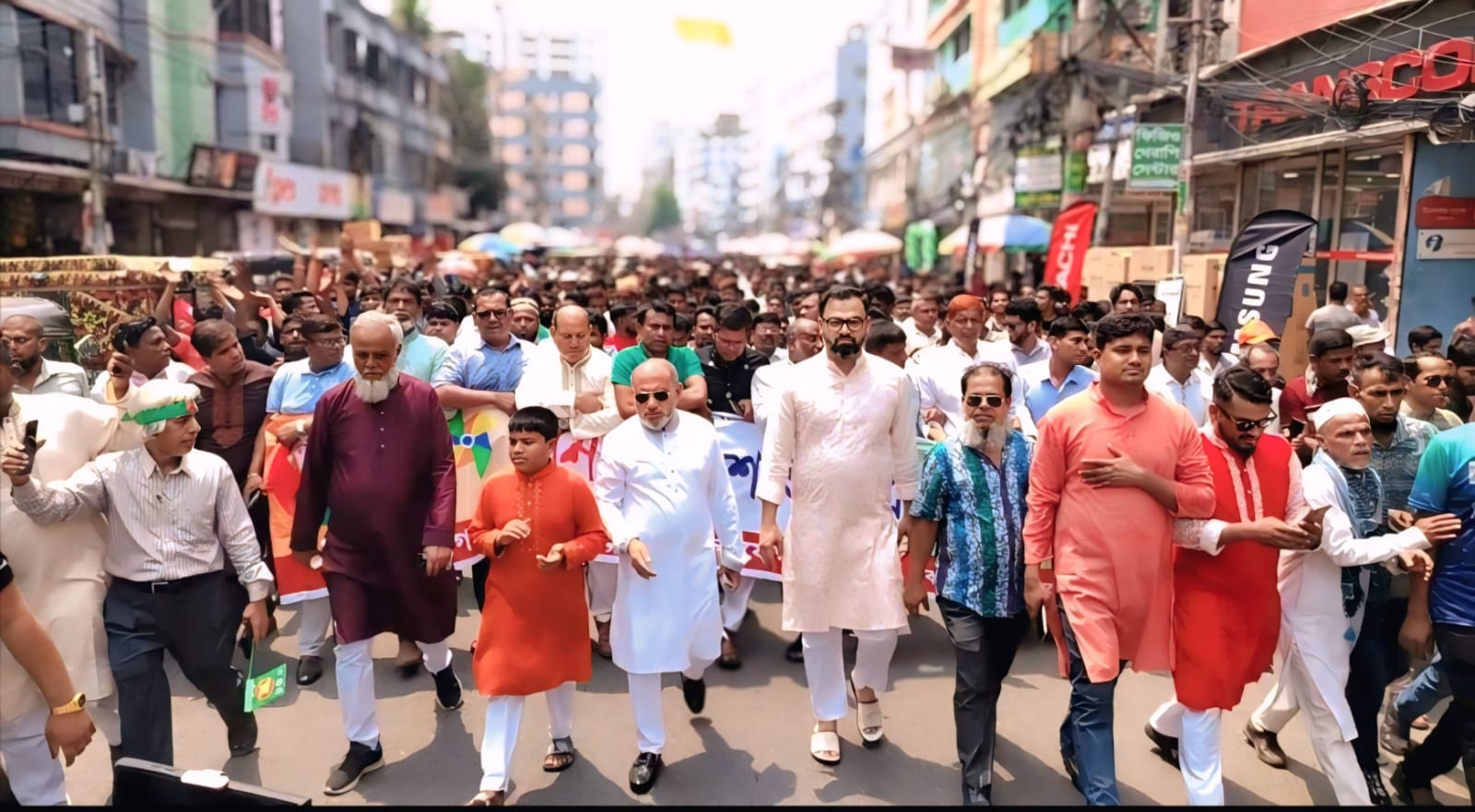 বাংলা নববর্ষ কে স্বাগত জানিয়ে বিএনপি নেতা আমিনুল হকের বৈশাখী শোভাযাত্রা