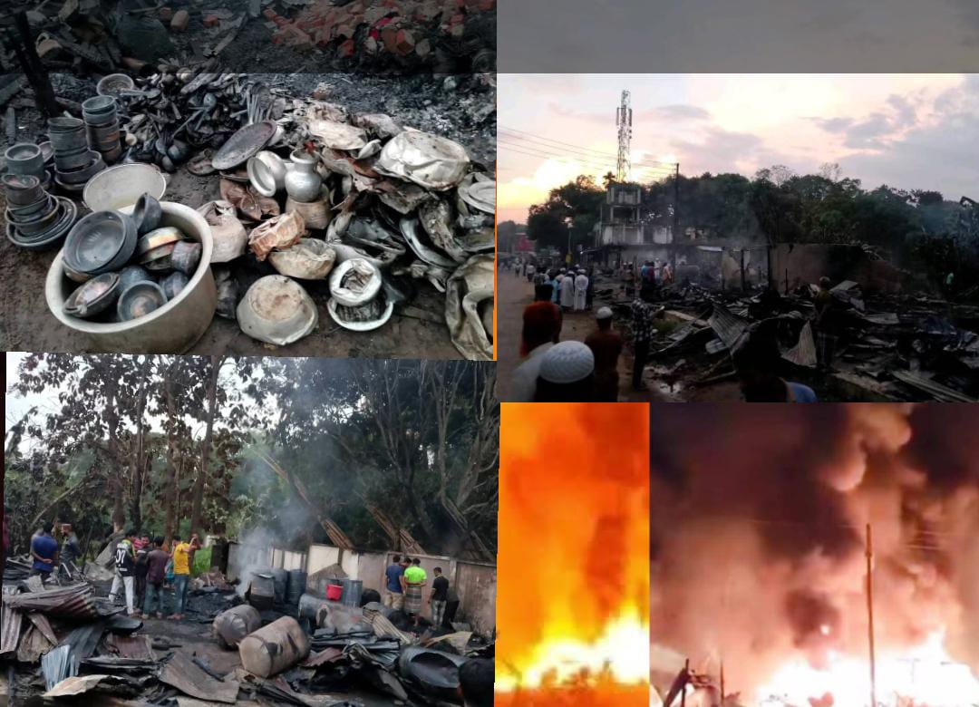 গুইমারায় ভয়াবহ অগ্নিকাণ্ডে ছাই ১৯টি দোকান: কোটি টাকার ক্ষয়ক্ষতি, রাতভর আতঙ্কে পাহাড়