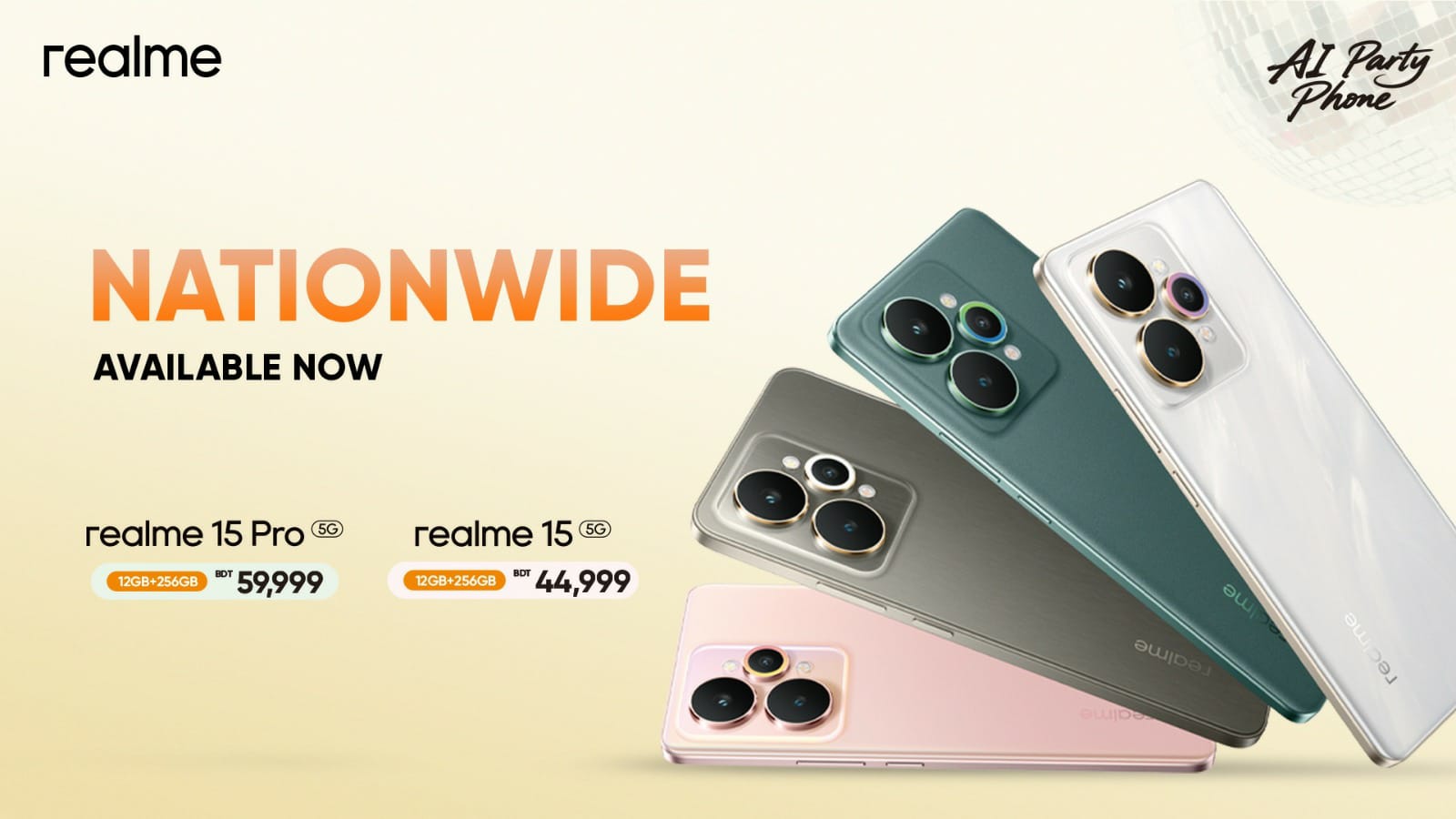দেশজুড়ে রিয়েলমি ১৫ ফাইভজি ও রিয়েলমি ১৫ প্রো ফাইভজি’র ফার্স্ট সেল শুরু