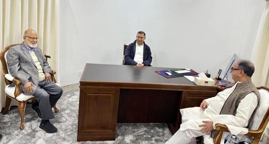 গুলশানে তারেক রহমানের সঙ্গে ড. খন্দকার মোশাররফ হোসেনের সাক্ষাৎ