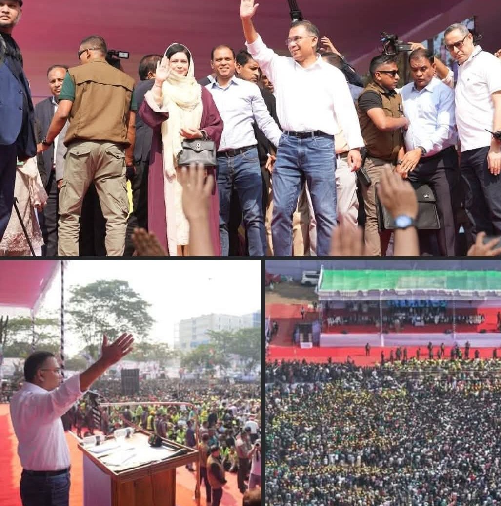 বাংলাদেশ সবার আগে—সিলেটের প্রথম নির্বাচনি জনসভা থেকে তারেক রহমানের দৃপ্ত অঙ্গীকার