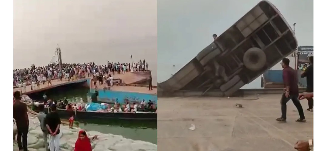 ফেরিতে উঠতে গিয়ে নদীতে তলিয়ে গেল যাত্রীবাহী বাস, উদ্ধার অভিযান অব্যাহত